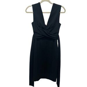 BHLDN Anthropologie Black Sleeveless Cocktail Dress With Deep V-Neckline & Waist